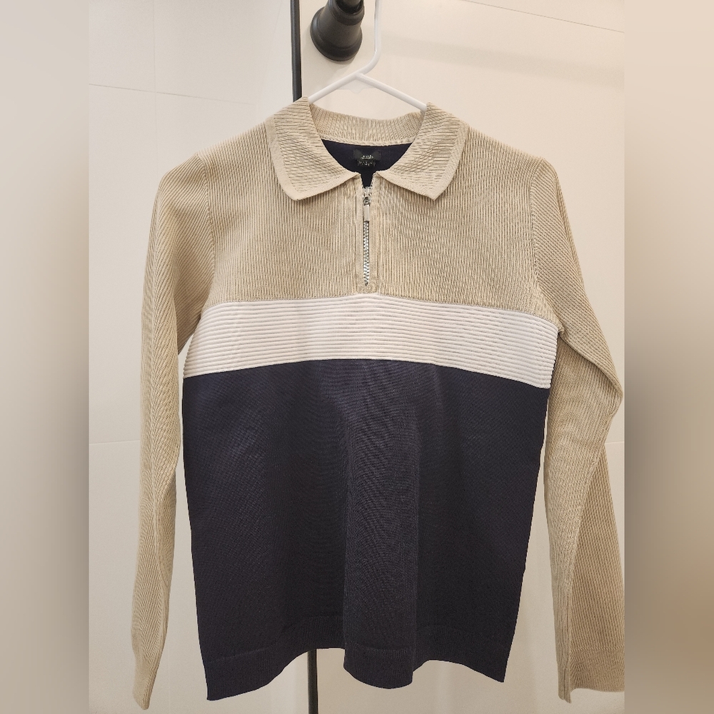 River Island European Boys Beige and Navy Sweater Sz 11/12